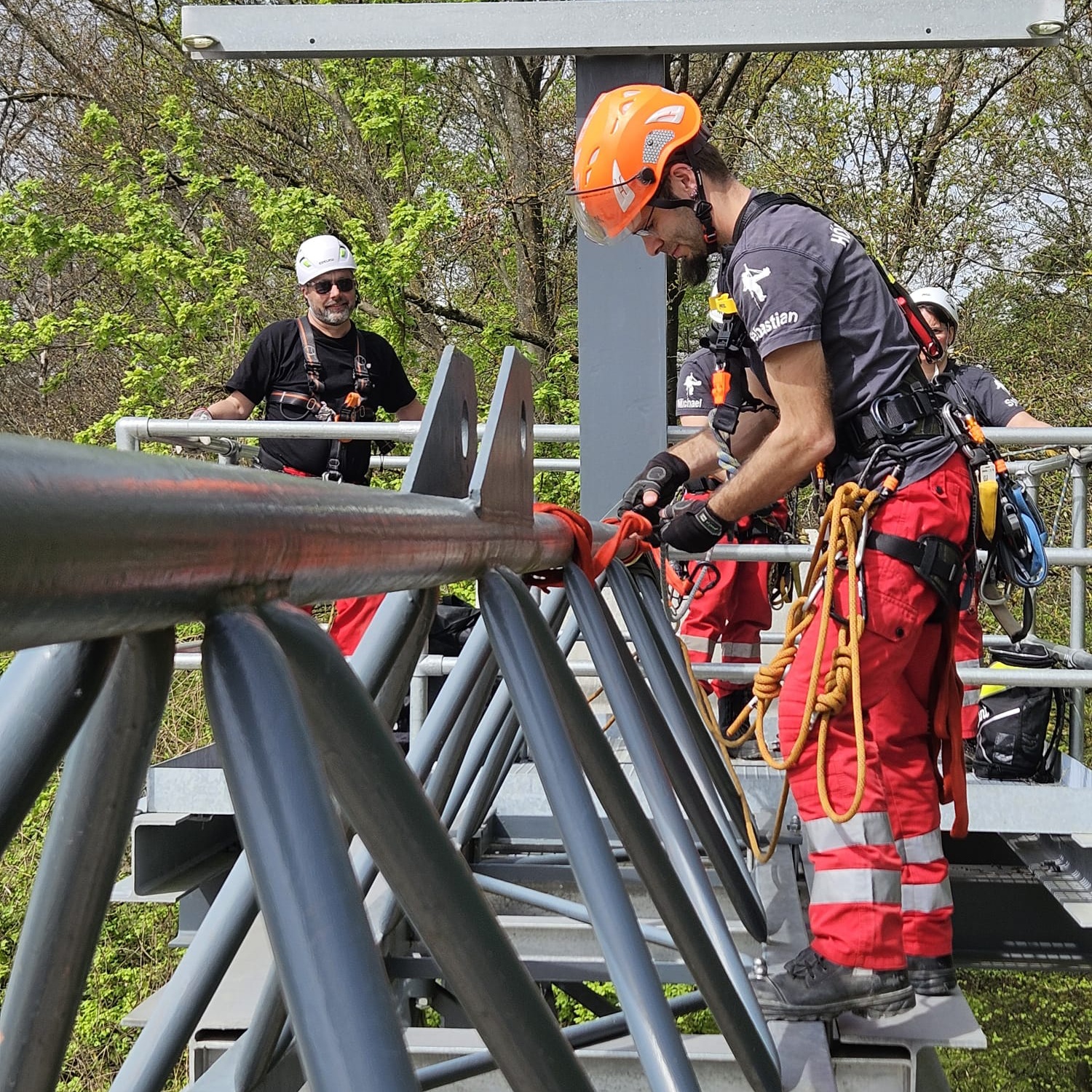 Sebastian Maile, Höhenrettungsübung am Kran